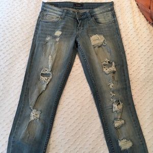 STS cuffed stretchy ripped jeans
